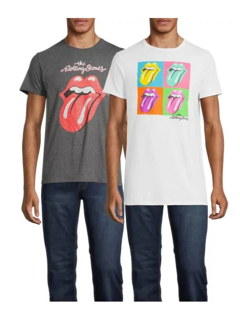 Rolling Stones Men's & Big Men's Icon and Pop Art Graphic T-shirts, 2-Pack, Sizes S-3XL | Walmart (US)