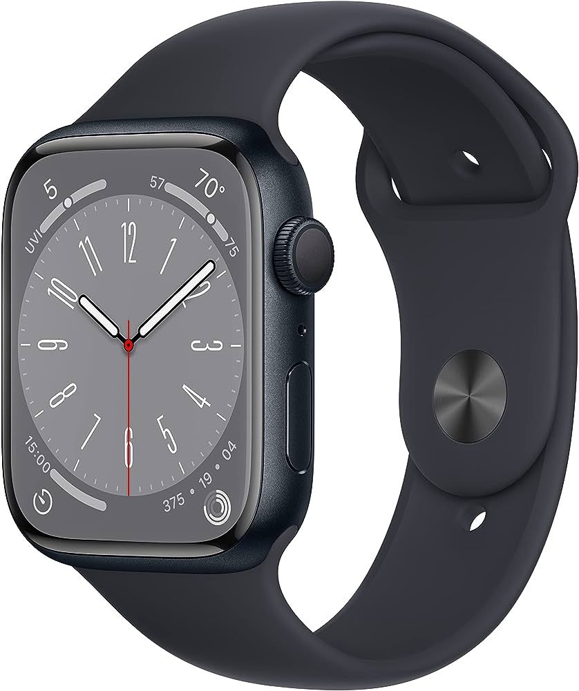 Apple Watch Series 8 [GPS 45mm] Smart Watch w/Midnight Aluminum Case with Midnight Sport Band - M/L. | Amazon (US)