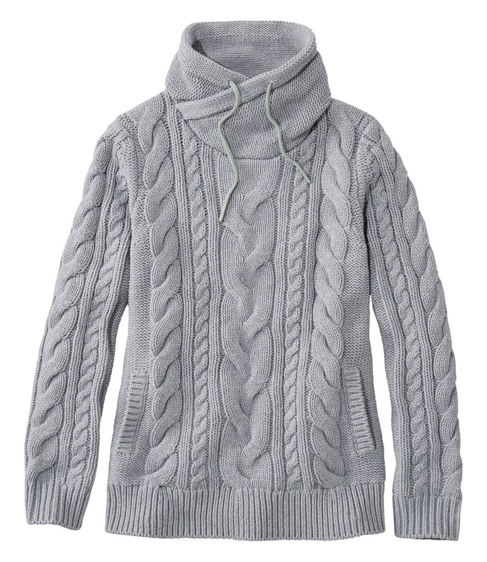 Women's Double L® Mixed-Cable Sweater, Funnelneck | L.L. Bean