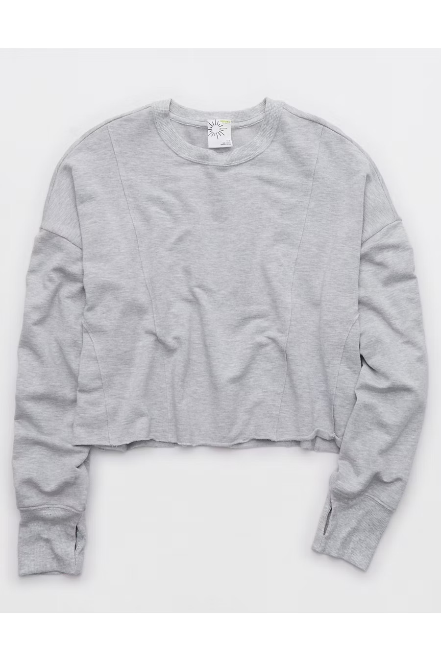 OFFLINE By Aerie OTT Seamed Crewneck Sweatshirt Women's Medium Heather Gray XXS | Aerie