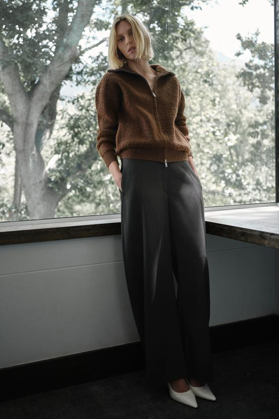 BALLOON HERRINGBONE PANTS ZW COLLECTION | Zara US