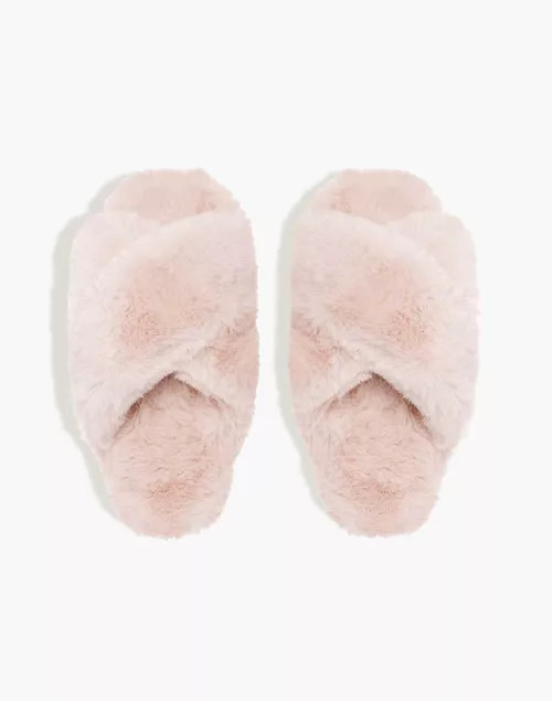 Papinelle Sleepwear™ Faux-Fur Sheepy Crossover Slide Slippers | Madewell