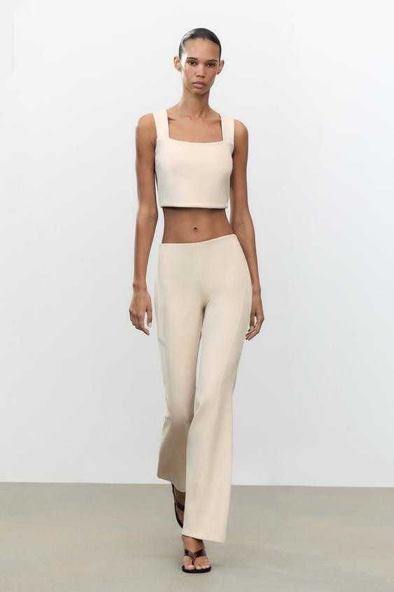 INTERLOCK FLARE PANTS | Zara US