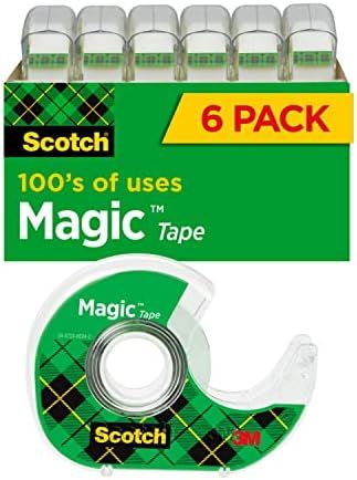 Scotch Magic Tape, 6 Rolls with Dispensers, Great for Gift Wrapping, Numerous Applications, Invis... | Amazon (US)