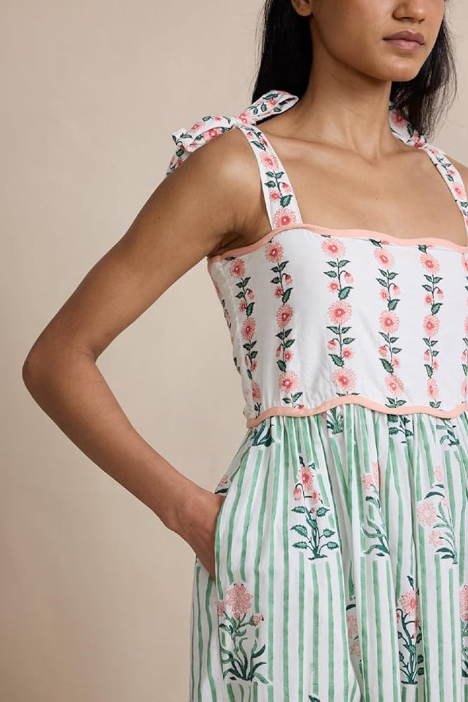 Women Y2k Boho Maxi Dress Tie Shoulder Backless Strappy Tiered Flowy Dress 2024 Summer Floral Bea... | Amazon (US)