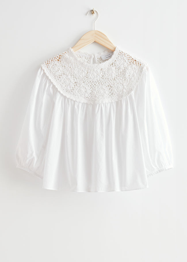 Chemisier volumineux au col en crochet | & Other Stories US