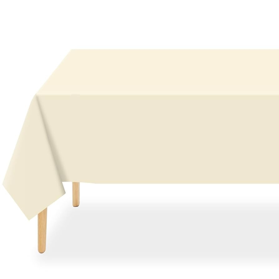 QIKSION Plastic Table Cloth Disposable 2 Pack, 54 x 108 Inch Tablecloths for Rectangle Tables, Iv... | Amazon (US)
