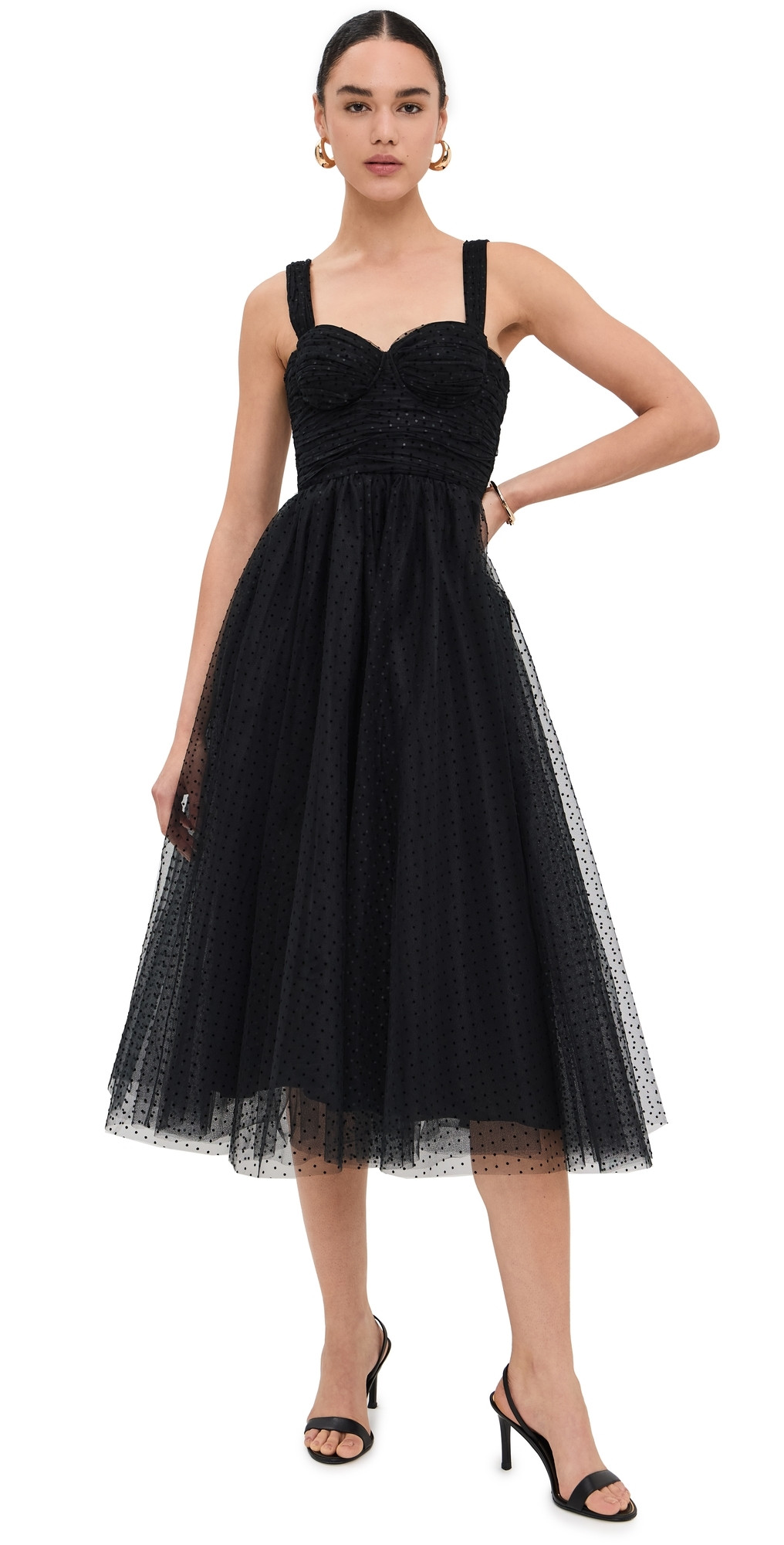 Zimmermann Tulle Midi Dress Black 3 | Shopbop