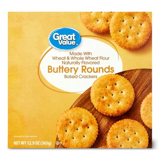 Great Value Whole Wheat Buttery Rounds Baked Crackers, 12.9 oz - Walmart.com | Walmart (US)