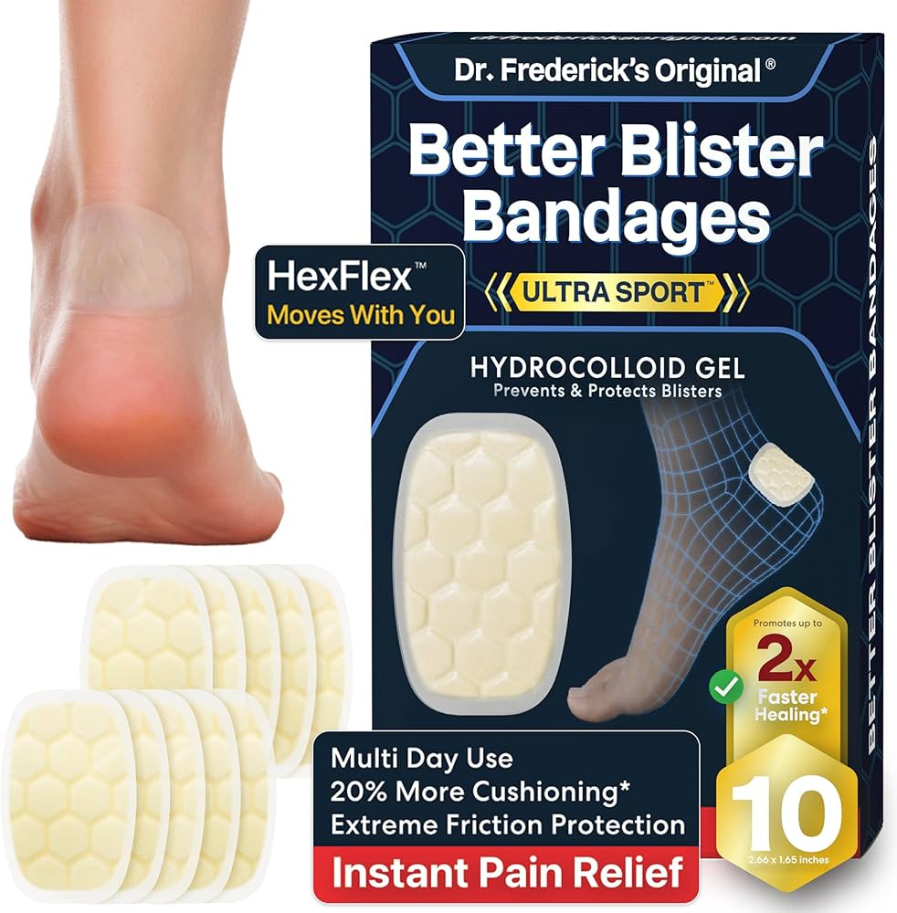Dr. Frederick's Original Ultra Sport Better Blister Bandages for Feet - 10ct - Heel HexFlex Hydro... | Amazon (US)