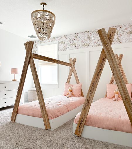 Twin toddler beds 💕

Twins bedroom 
Toddler bedroom 
Twin girl bedroom 
Boho girly kids room 

#LTKhome #LTKkids