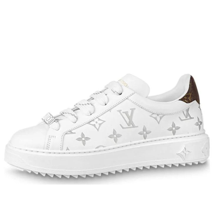 (WMNS) LOUIS VUITTON Time Out Sneakers 'White with Silver Monogram' 1AAJTY | KICKS CREW