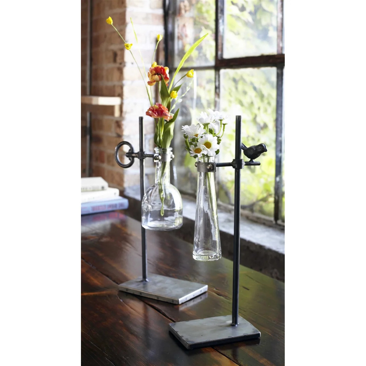 Melrose International Hanging Bud Vase with Metal Stand (Set of 2) | Walmart (US)