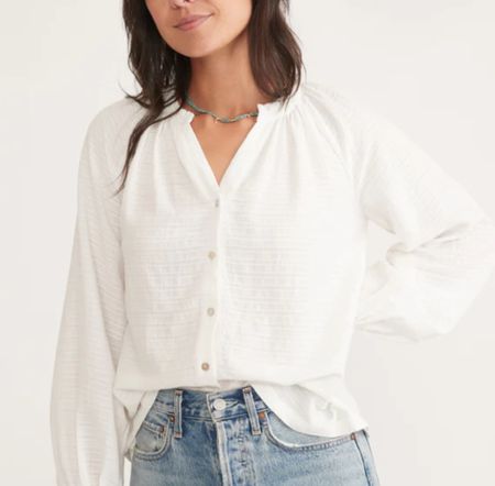 White cotton top on sale under $75. Also on sale in chambray, indigo, and black. Great spring and summer capsule essential. 

#LTKsalealert #LTKover40 #LTKfindsunder100