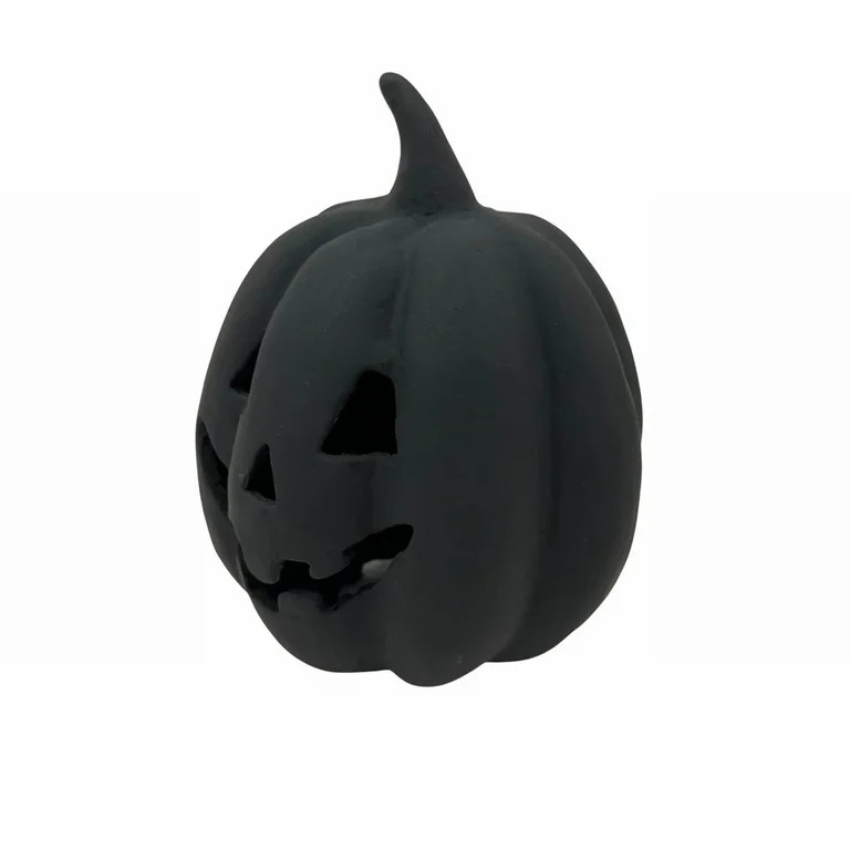 Paper Mache Pumpkin Tabletop Decoration, Black,4.72", Halloween by QYXQPYO 1 Pack | Walmart (US)
