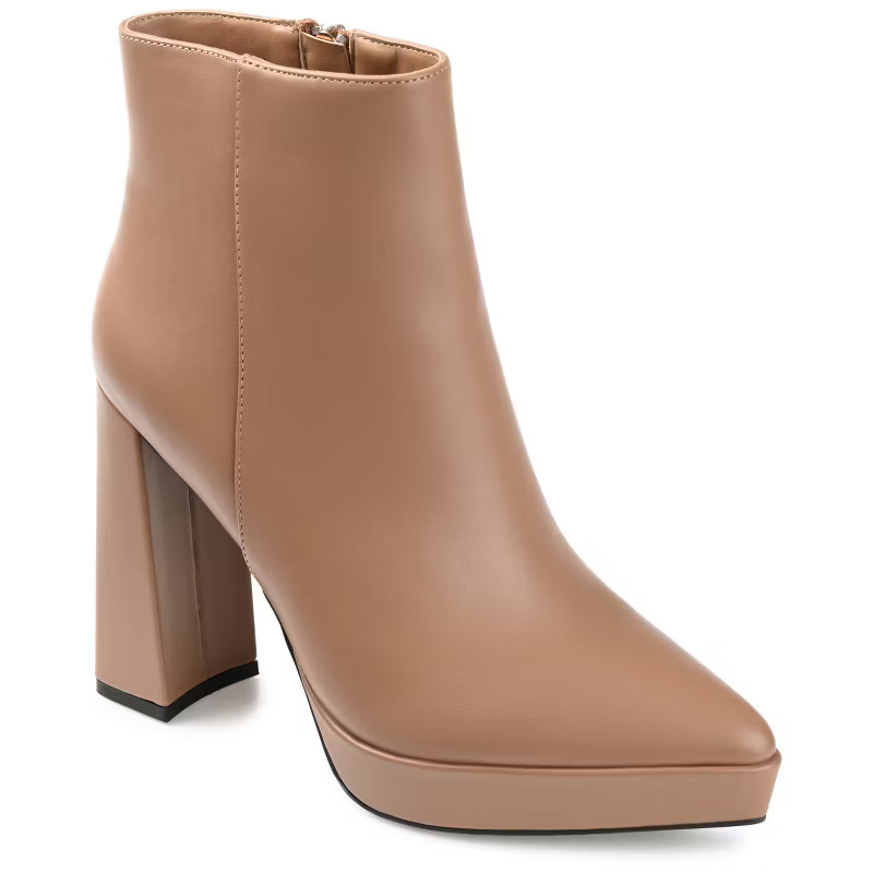 Journee Collection Womens Marnnie Pointed Toe Platform Ankle Booties | Target