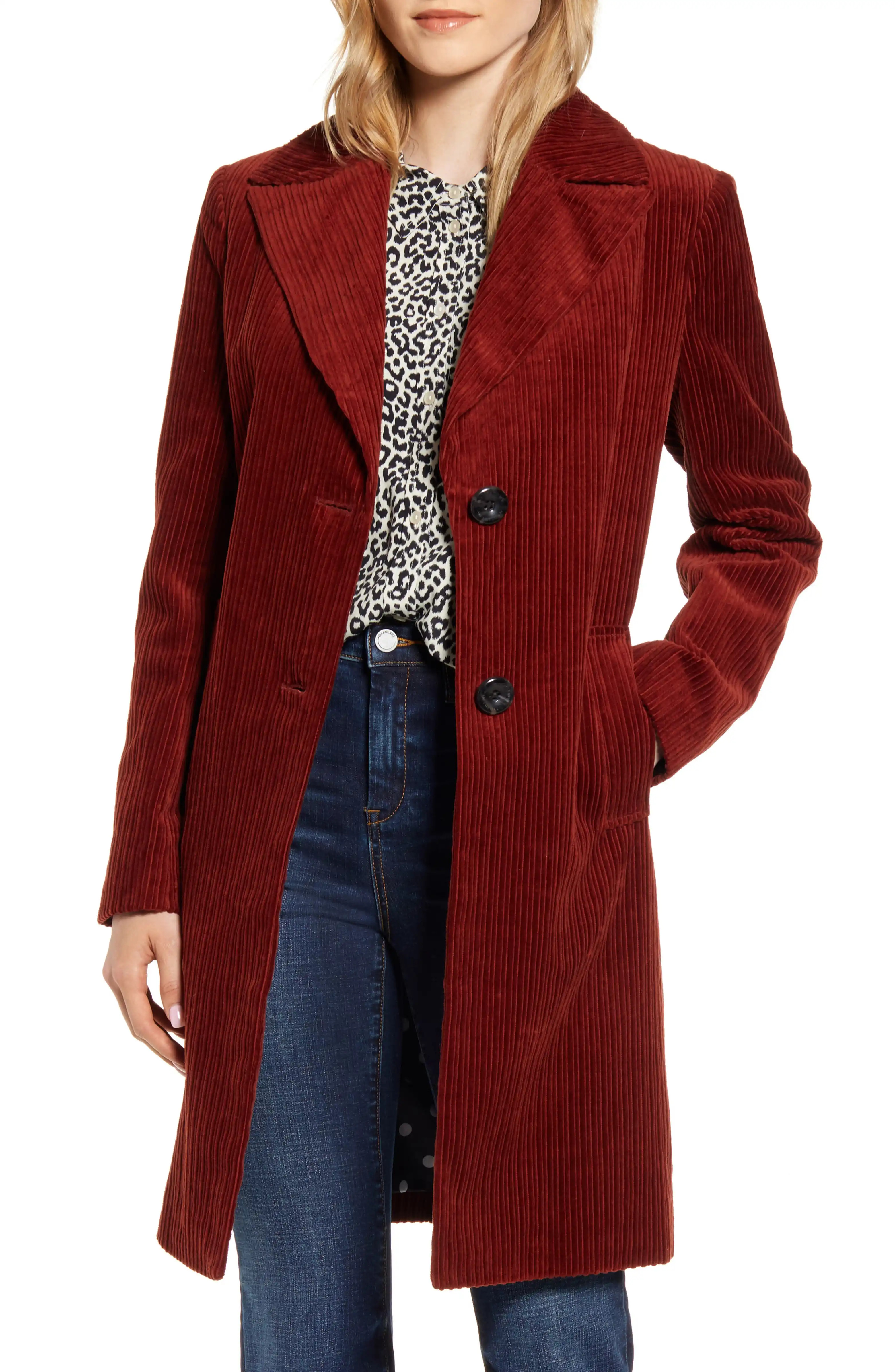 Corduroy Reefer Coat | Nordstrom