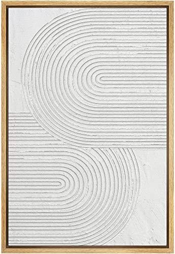 SIGNWIN Framed Canvas Print Wall Art Pastel Geometric Line Spiral Circles Abstract Shapes Illustr... | Amazon (US)