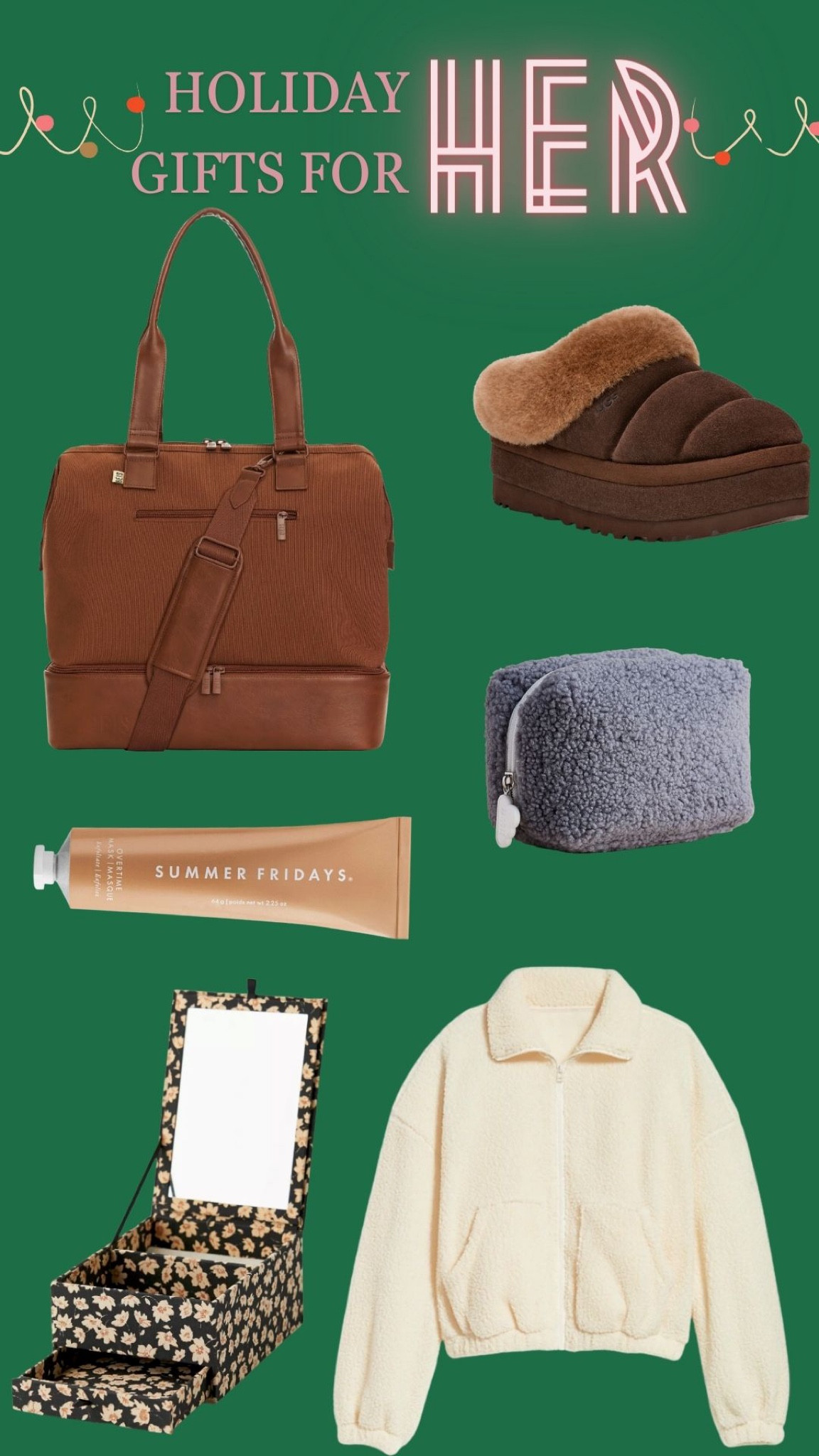 #beis #ugg #uggslipper #summerfridays #skincare #giftsforher #facemask #oldnavy #fleece #urbanoutfitters #mirror #jewelrybox #weekendbag #giftideas #giftsforher 

#LTKSeasonal #LTKHoliday #LTKGiftGuide