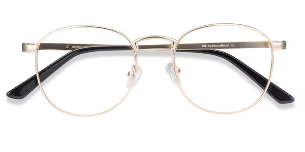 St Michel - Square Golden Frame Glasses | EyeBuyDirect | EyeBuyDirect.com