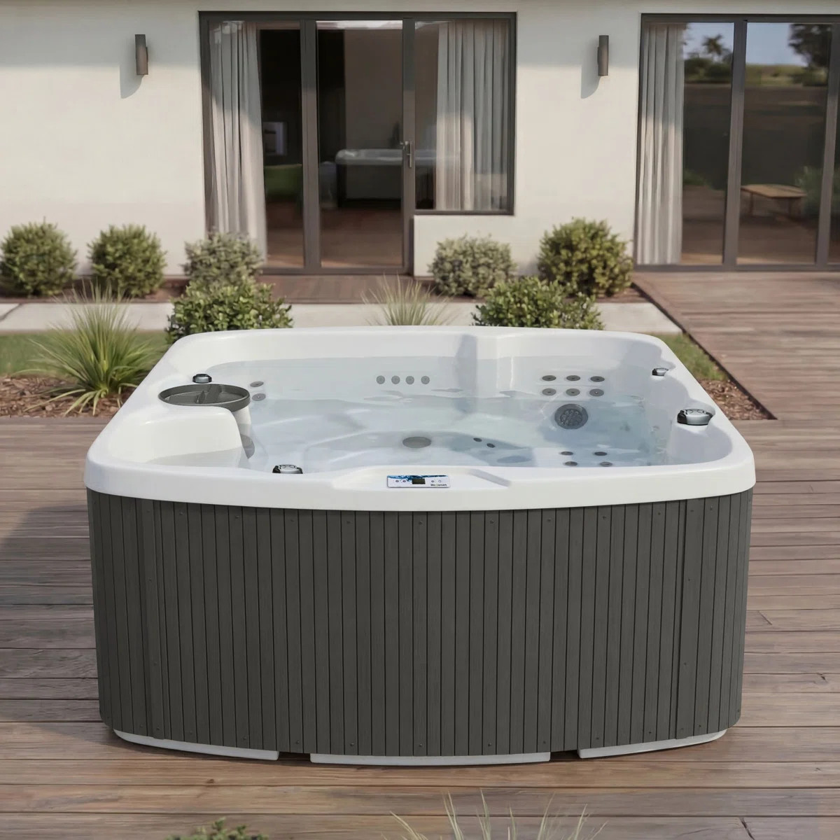 Lifesmart Leganza 230 Volt 6-Person 90-Jet Rectangle Hot Tub with Ozonator 401433510200.22 | Wayfair North America