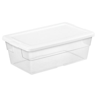Sterilite 6qt Clear Storage Box White Lid | Target