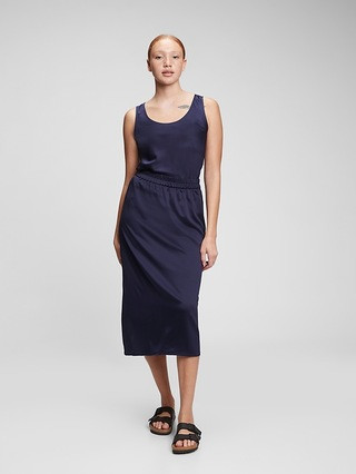 Pull-On Satin Midi Skirt | Gap (US)