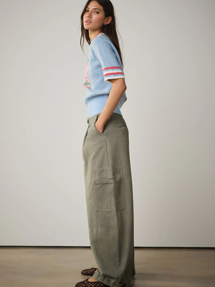 Sage Green Balloon Cargo Jeans | Next AU