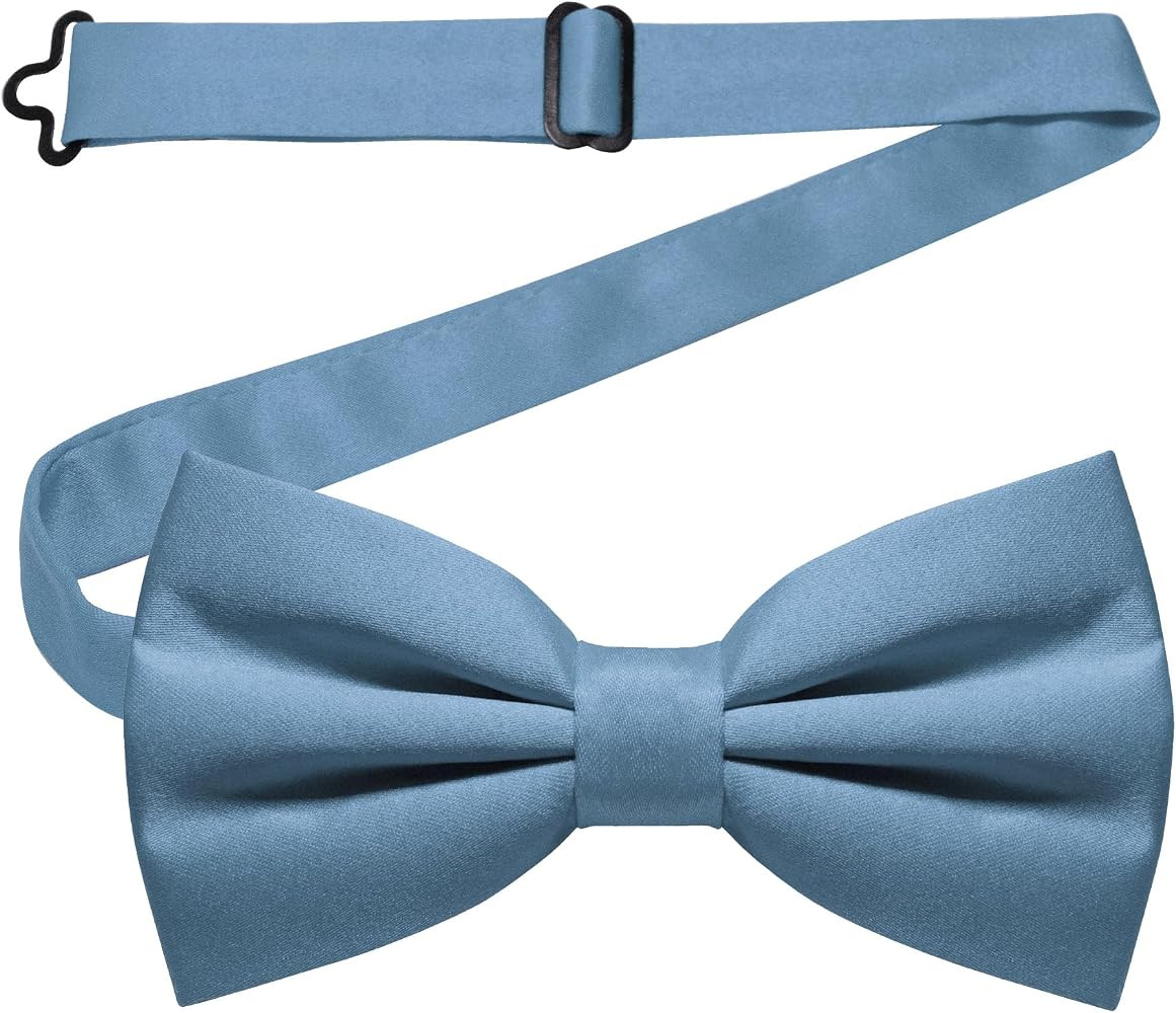 JEMYGINS Solid Color Pre-tied Bow Tie Adjustable Bowtie for Men | Amazon (US)