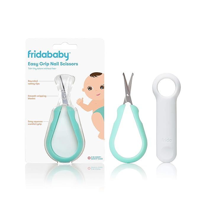 Frida Baby Easy Grip Nail Scissors | Grooming Essentials Safe for Infant Newborn Toddler Nails | Amazon (US)