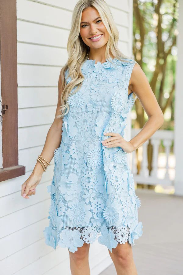 J. Marie: All For You Light Blue Lace Dress | The Mint Julep Boutique