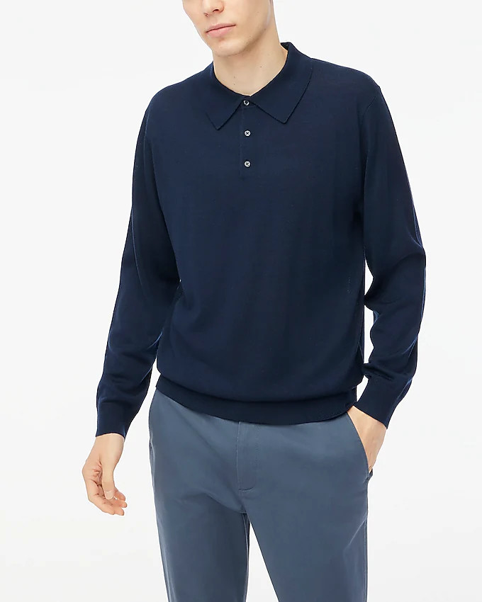 Merino wool-blend sweater-polo | J.Crew Factory