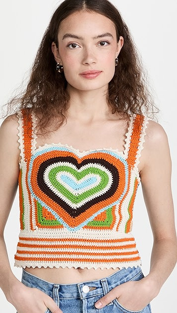 Love Riri Crochet Heart Top | Shopbop