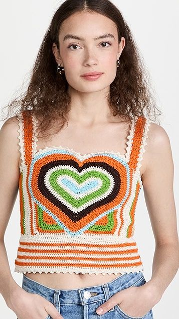 Love Riri Crochet Heart Top | Shopbop