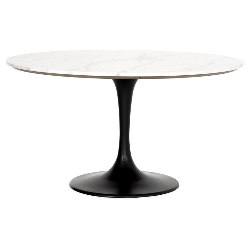 Ray 55" Dining Table, White Marble | One Kings Lane