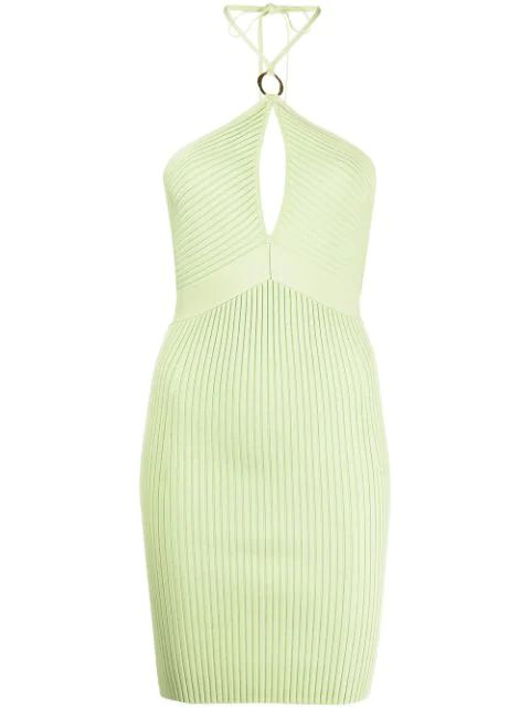 cold shoulder halterneck dress | Farfetch (US)