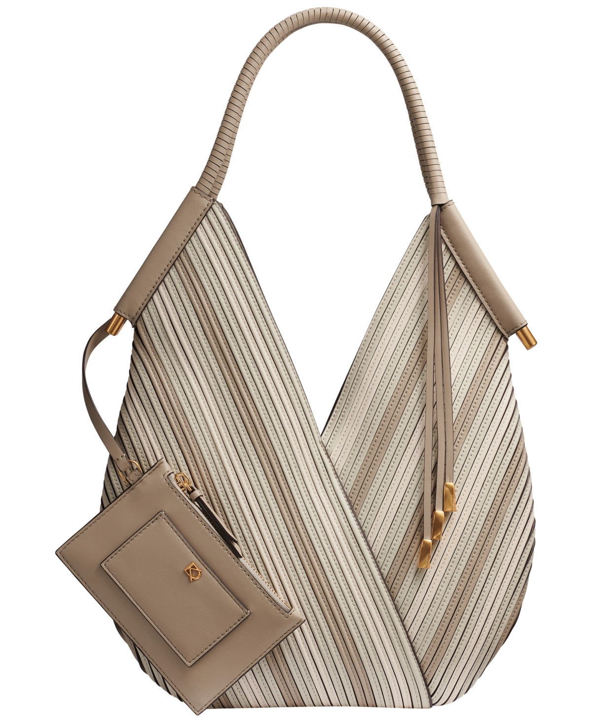 Donna Karan New York Baldwin Chevron Large Shoulder Bag - Neutral Multi | Macy's