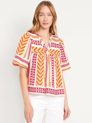 Split-Neck Textured Top | Old Navy (US)