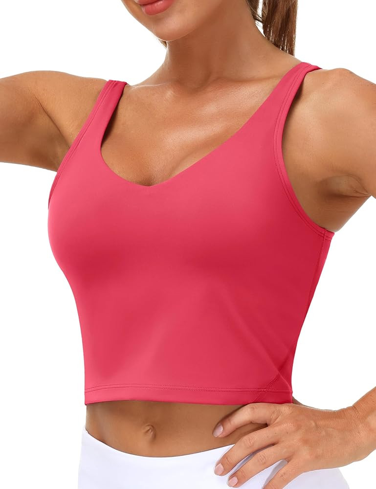 THE GYM PEOPLE Womens' Sports Bra Longline Wirefree Padded with Medium Support | Amazon (US)