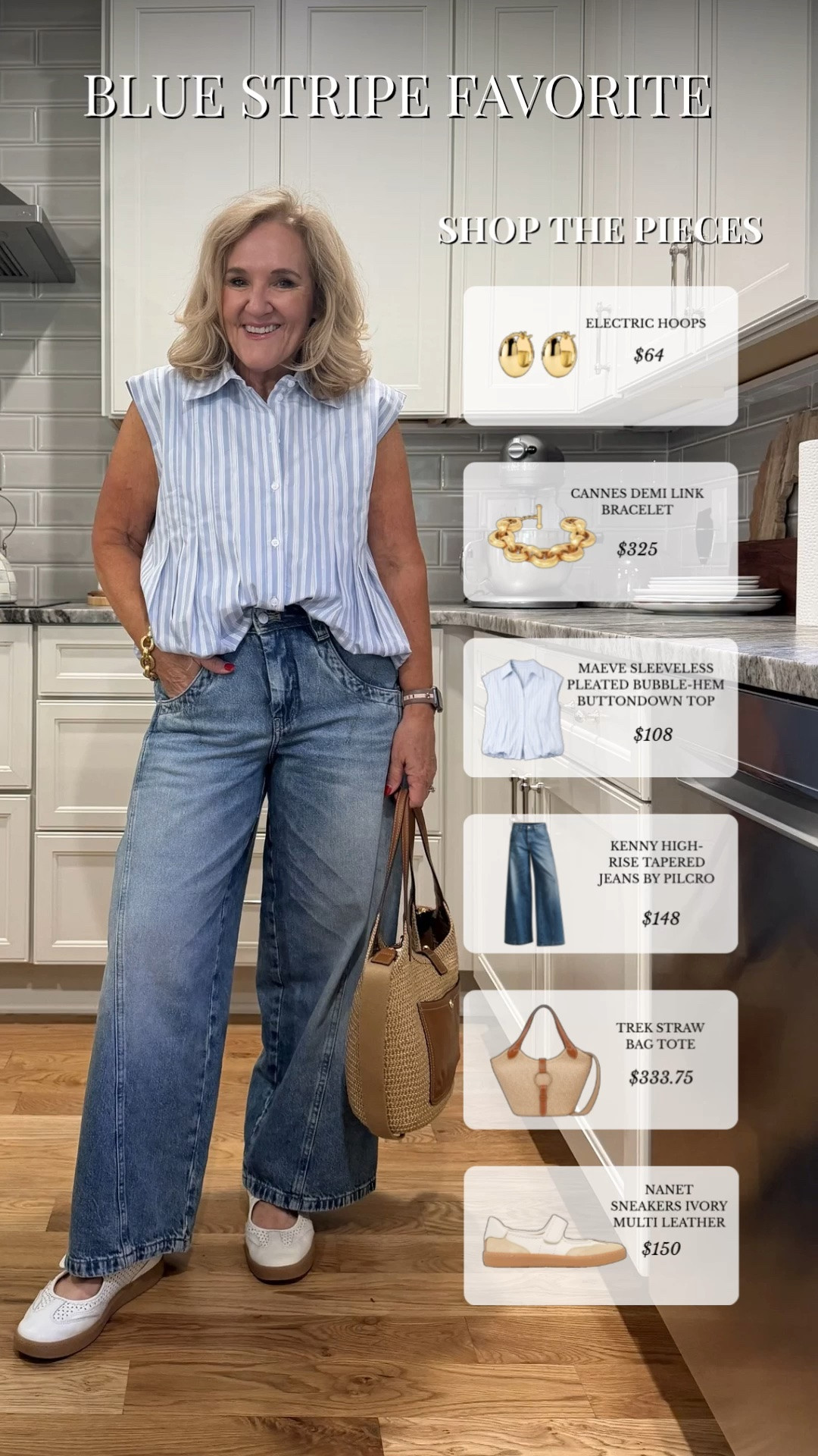 This blue striped blouse is one of those pieces you’ll reach for again and again. It’s lightweight, polished, and pairs perfectly with your favorite jeans for an effortless everyday look. I styled it with wide-leg denim, classic sneakers, and a straw tote for an outfit that’s comfortable, timeless, and easy to wear all season.

I’m wearing a medium in the blouse and my usual size in the jeans.

💡 LTK MADE EASY

❤️ Heart = Support my posts
🔖 Save = Get sale & restock alerts
📋 Lists = Keep favorites organized
📲 Share = Send to yourself for later
💬 Comment = Ask me anything

#LTKootd #LTKSeasonal #LTKOver40