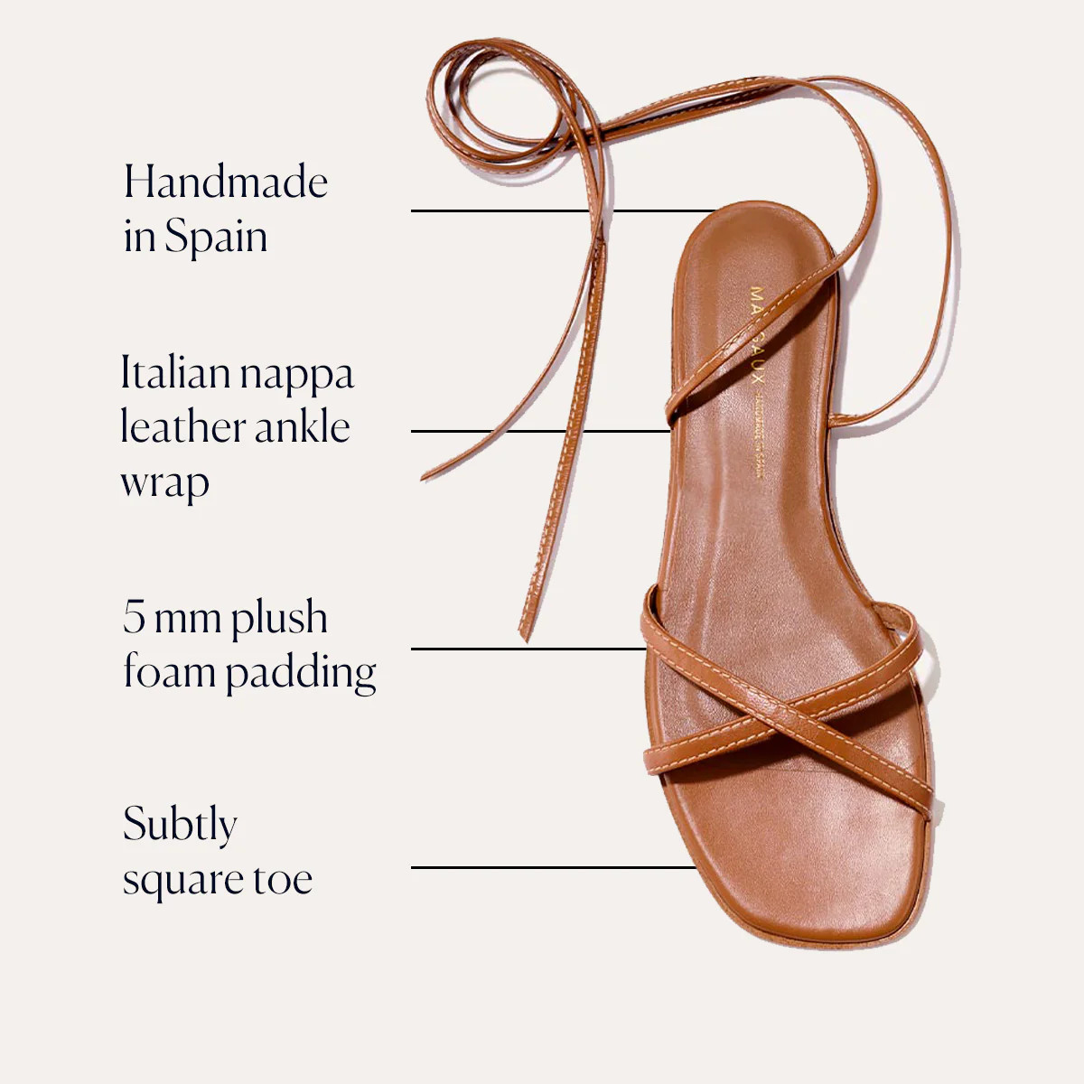 The Wrap Sandal - Saddle Nappa | Margaux