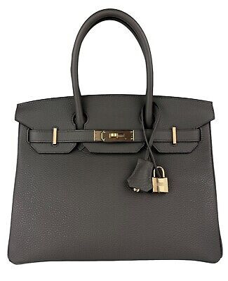 Hermes Birkin 30 Etain Grey Gray Gris Togo Leather Rose Gold Hardware Handbag  | eBay | eBay UK