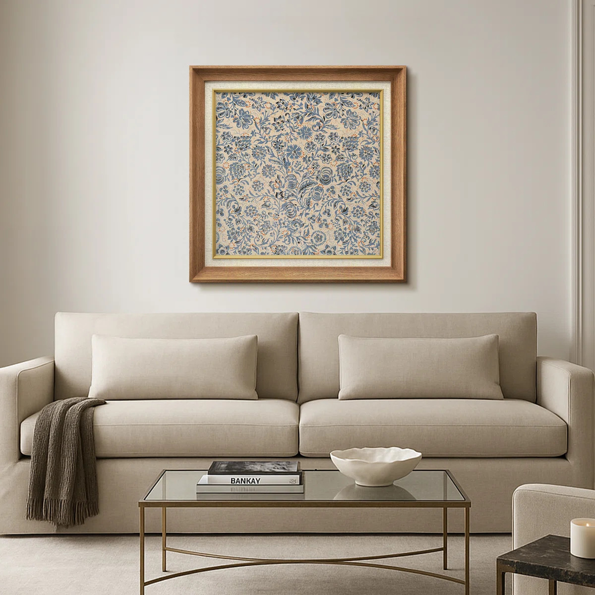 Abstract Botanical "Rustic Blue Wildflower Artwork, Abstract Floral Botanical Living Room Picture... | Wayfair North America