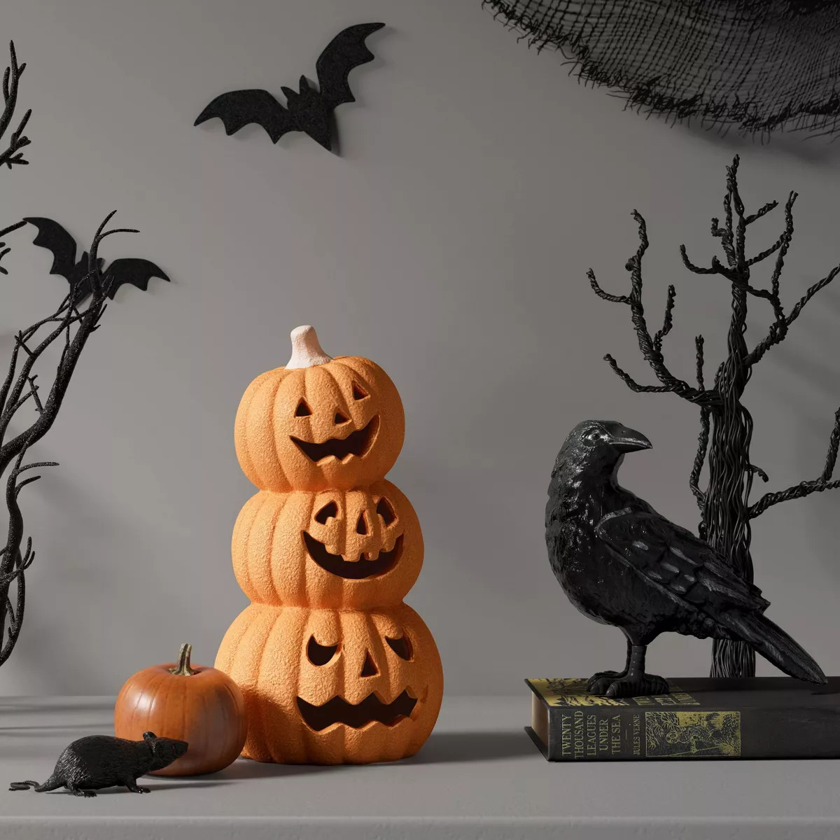 Textured Terracotta Stacked Pumpkins Decor - Orange - Hyde and EEK! Boutique™ | Target