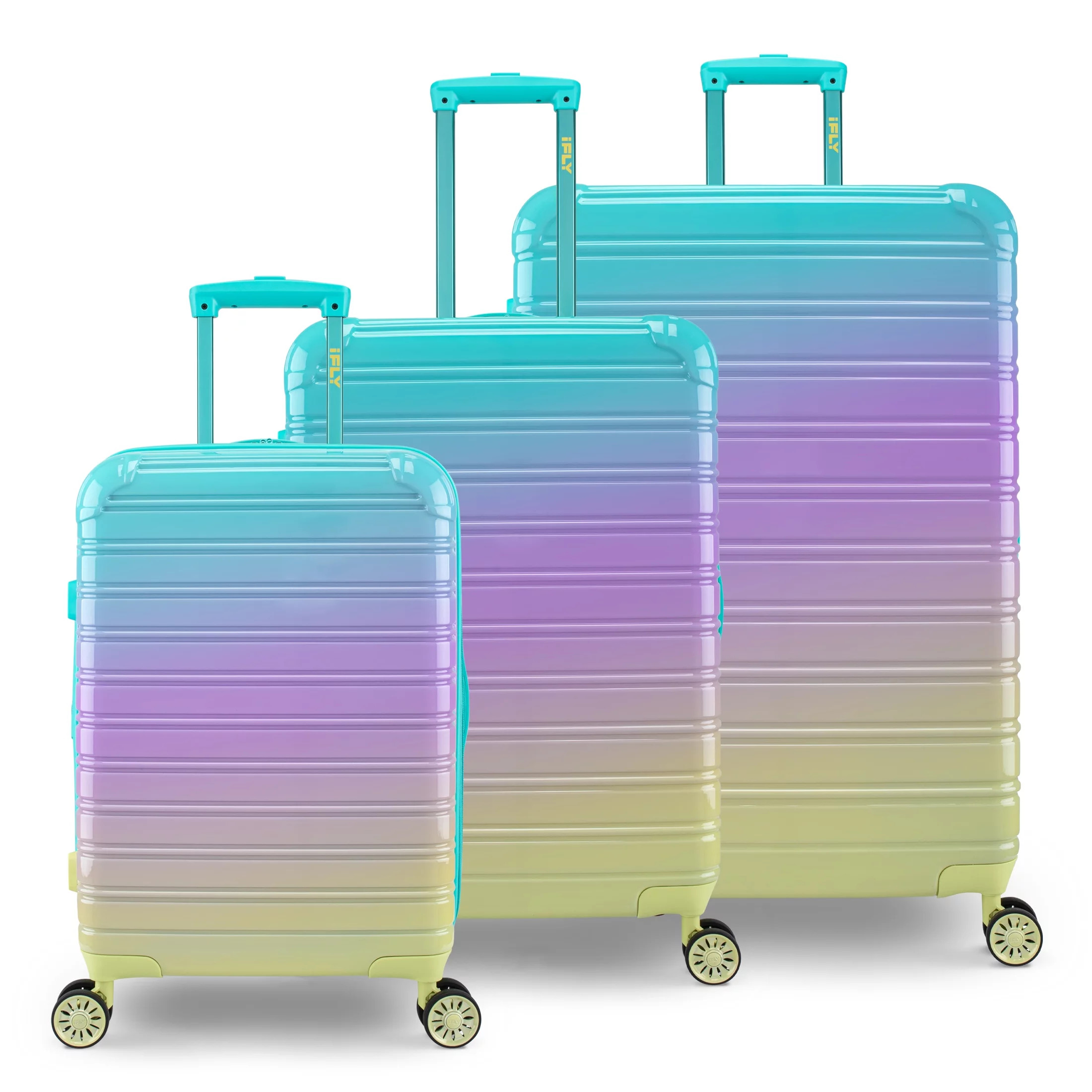 iFLY Hardside Luggage Fibertech 3 Piece Set, 20" Carry-On Luggage, 24" Checked Luggage and 28" Ch... | Walmart (US)