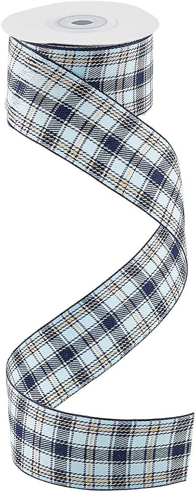 10 Yards 1.57 Inch Blue Checkered Ribbon Spring Summer Easter Buffalo Check Plaid Gingham Polyest... | Amazon (US)