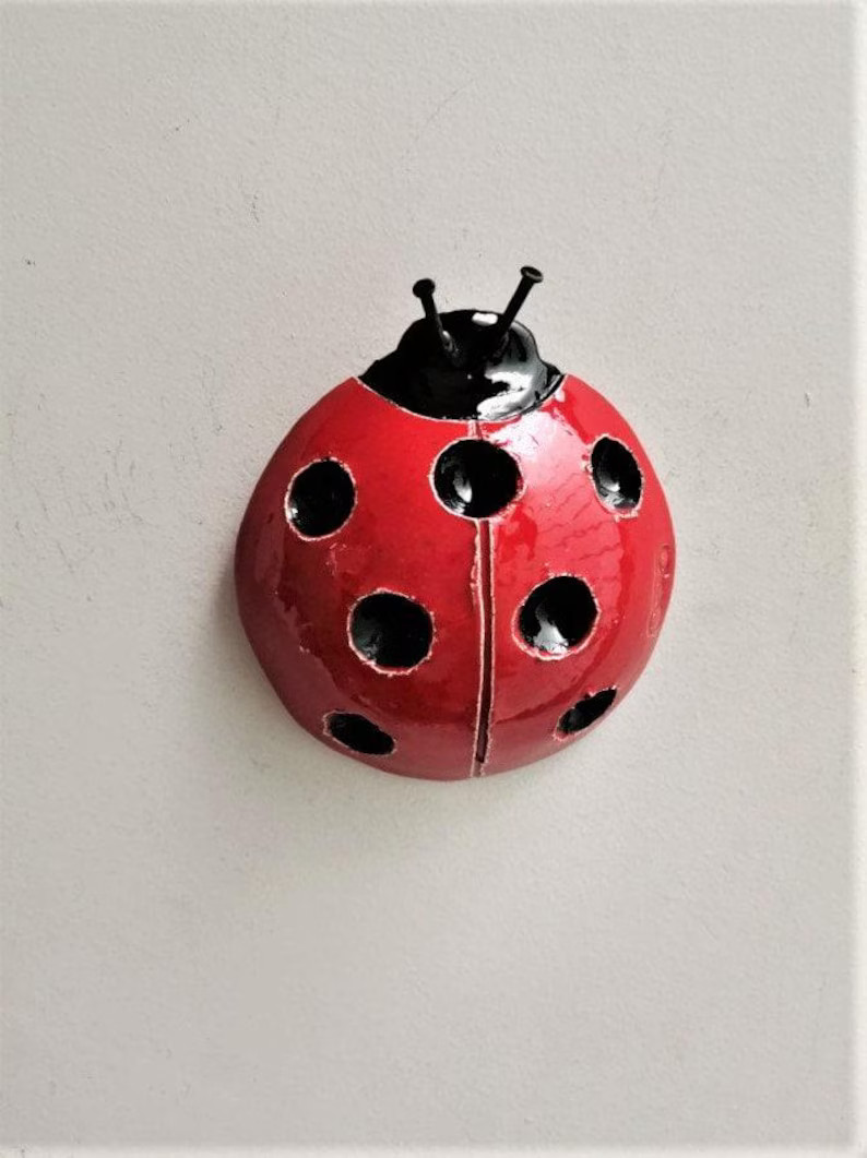 Ceramic Ladybug Sculpture, Red Black Ladybug Wall Hanging, Spring Decor Ladybug of Earhtenware Cl... | Etsy (US)