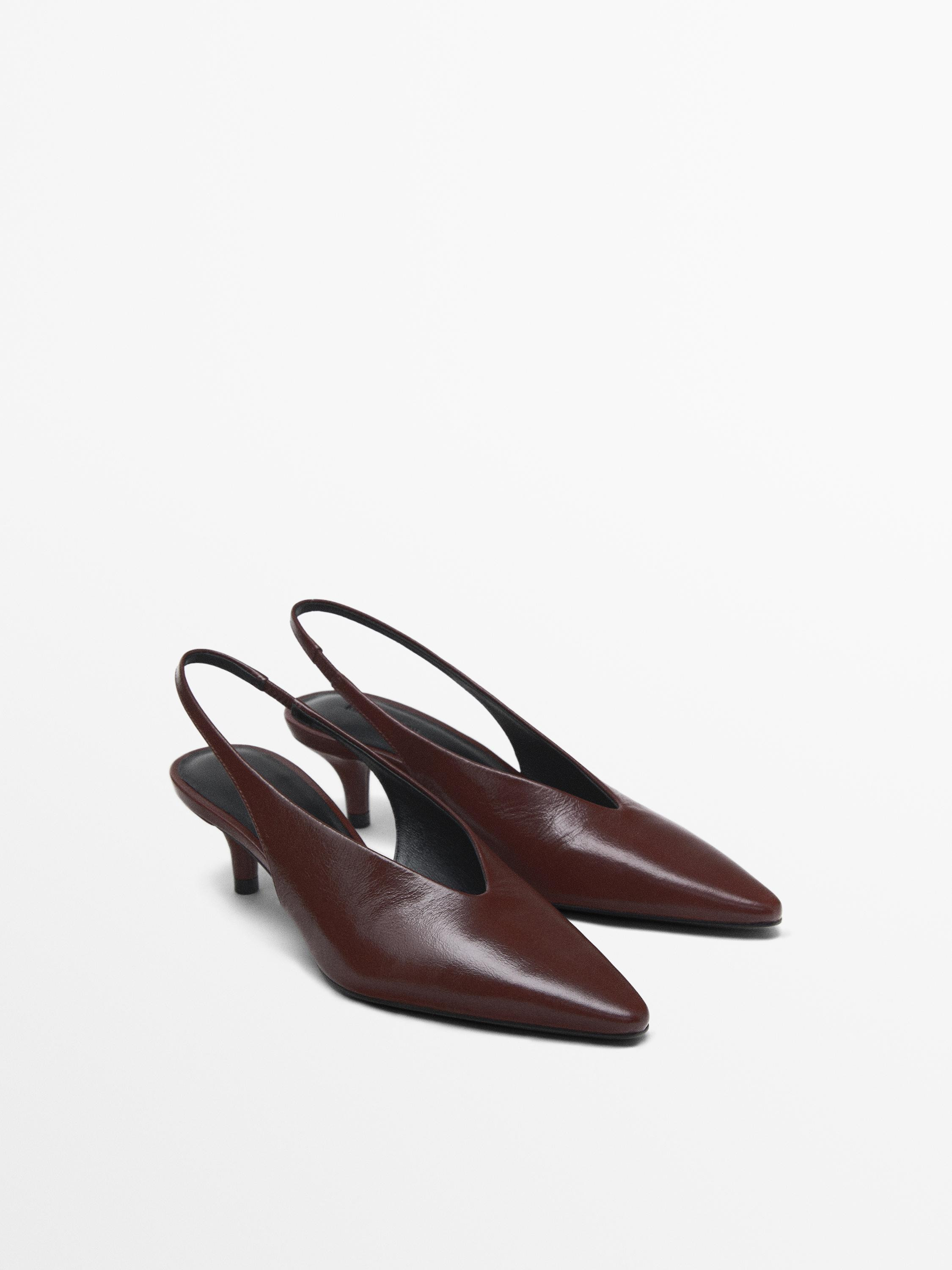 High-heel slingback shoes | Massimo Dutti US