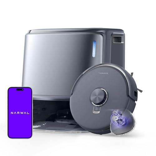 NARWAL Freo Z10 Ultra Robot Vacuum and Mop Combo, Dual RGB Cameras and Chips, AI Avoidance, 8N Corner to Edge Deep Cleaning, Dry-Wet Separation, 18000Pa, Hot Water Wash & Self-Emptying, Gray | Amazon (US)