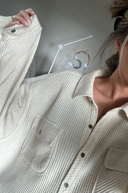Waffle shirt from aerie / comes in several colors / wearing a large and it fits perfectly oversized (over the bum) — 

#LTKbump
